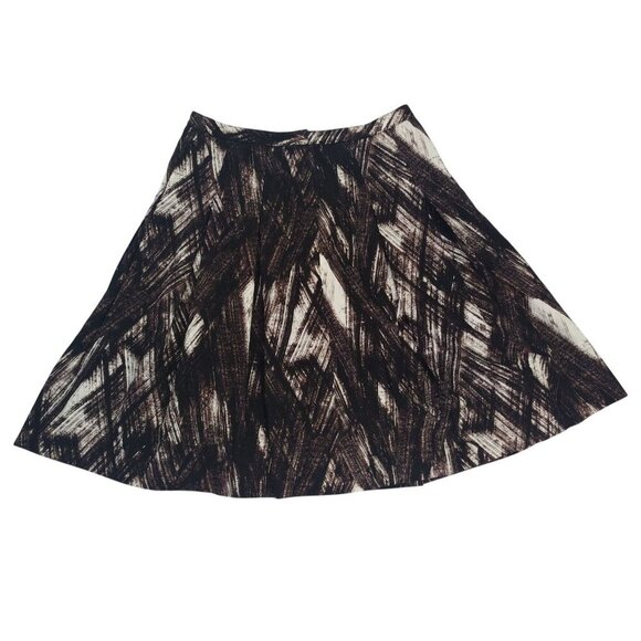 Jones New York Collection Brown & White Abstract Print A-Line Skirt Sz 10 Womens - Picture 2 of 6